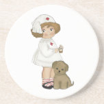 Vintage Nurse With Puppy T-shirts and Gifts Coaster