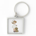 Vintage Nurse With Puppy T-shirts and Gifts Keychain