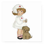 Vintage Nurse With Puppy T-shirts and Gifts Poster