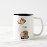 Vintage Nurse With Puppy T-shirts and Gifts Two-Tone Coffee Mug