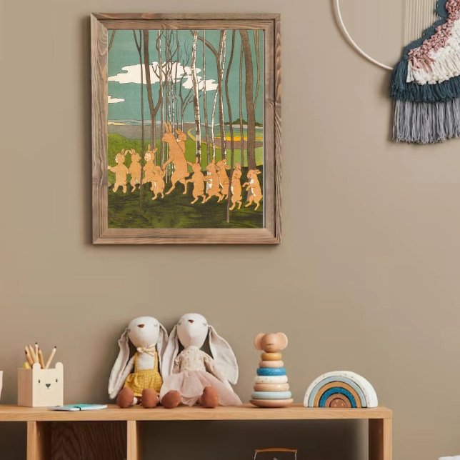 Vintage Nursery Art Cute Bunny Children Poster (Creator Uploaded)