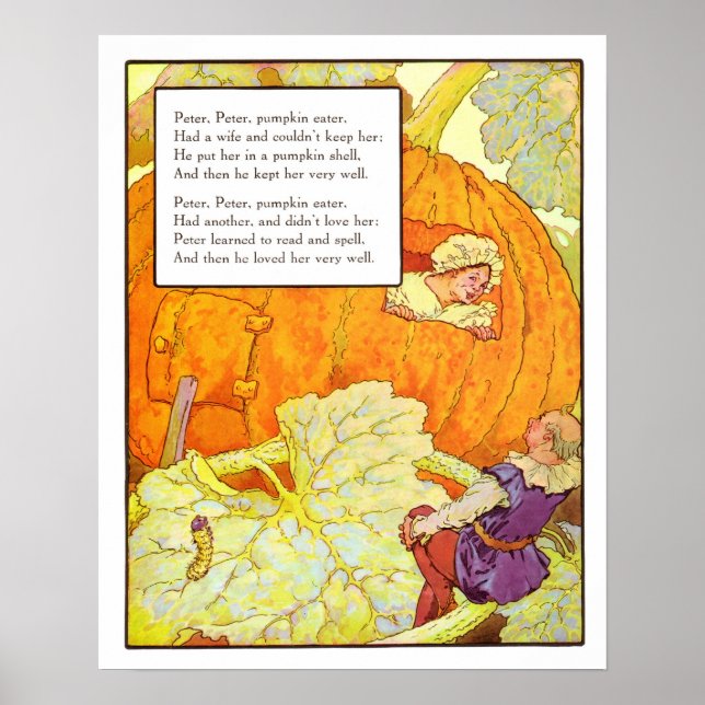 Vintage Nursery Print- Peter Pumpkin Eater Poster (Front)