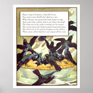 Vintage Nursery Print- Sing a Song of Sixpence Poster