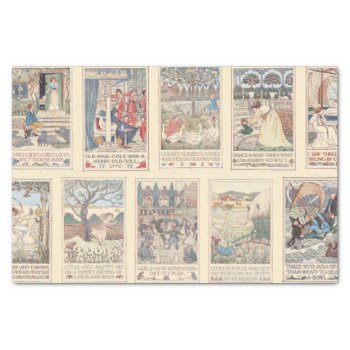 Vintage Nursery Rhyme Illustrations | Color Tissue Paper by MarceeJean at Zazzle