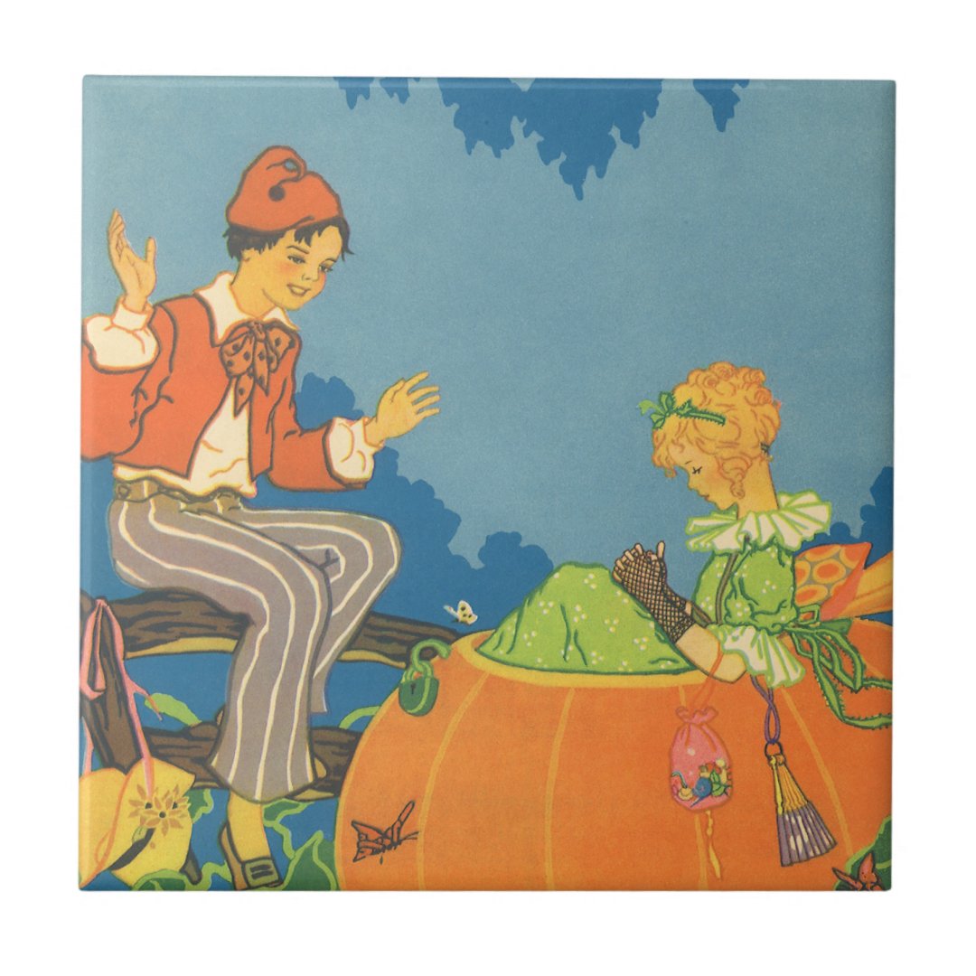 Vintage Nursery Rhyme, Peter Peter Pumpkin Eater Ceramic Tile Zazzle