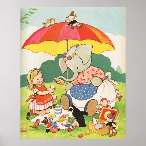 Vintage Nursery Rhymes Mabel Lucie Attwell Poster