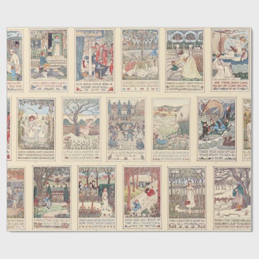 Vintage Nursery Rhymes Wrapping Paper Zazzle