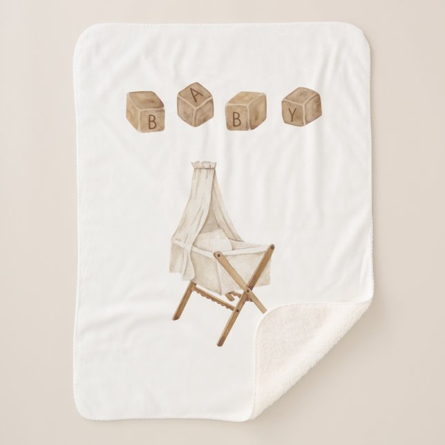 Vintage Nursery Sherpa Blanket (Front)