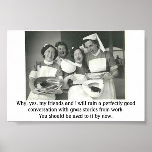 Vintage Nurses - Sharing Gross Stories from Work, Poster