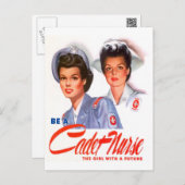 Vintage Nursing WW2 Cadet Nurse Postcard (Front/Back)