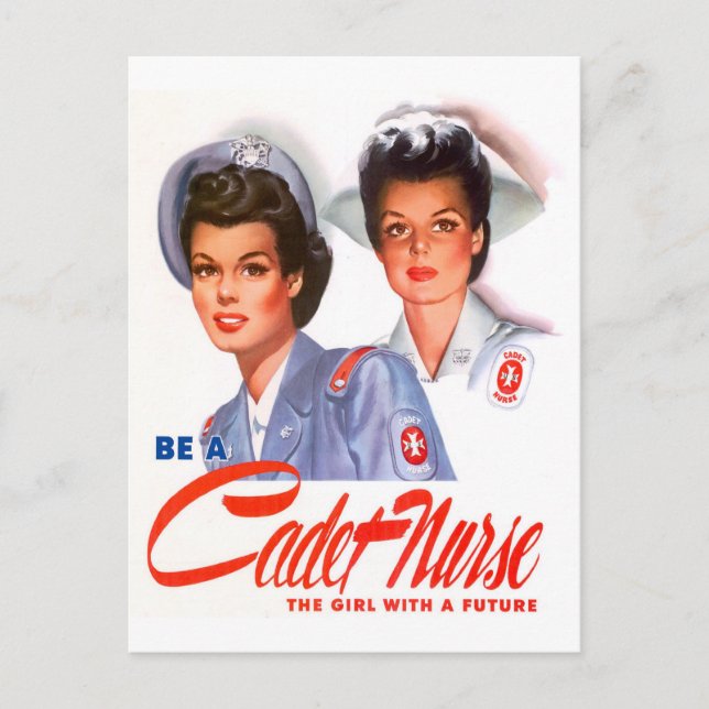 Vintage Nursing WW2 Cadet Nurse Postcard (Front)
