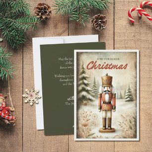 Vintage Nutcracker Christmas Holiday Card