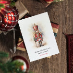 Vintage Nutcracker & Merry Christmas Holiday Card<br><div class="desc">A beautifully illustrated vintage-style Nutcracker soldier, resplendent in his classic attire, stands tall, holding a Merry Christmas banner. The rich, warm colors and intricate details evoke a sense of yuletide nostalgia, making it a perfect choice for those who appreciate the classic holiday aesthetics. May your holiday season be filled with...</div>