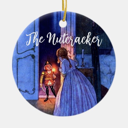 Vintage Nutcracker Painting Personalized Christmas Ceramic Ornament