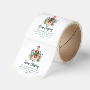 Vintage Nutcracker Red Berries Christmas Holiday Classic Round Sticker