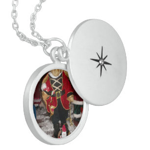 Vintage Nutcracker Soldier Teddy Bear Plush Christ Sterling Silver Necklace