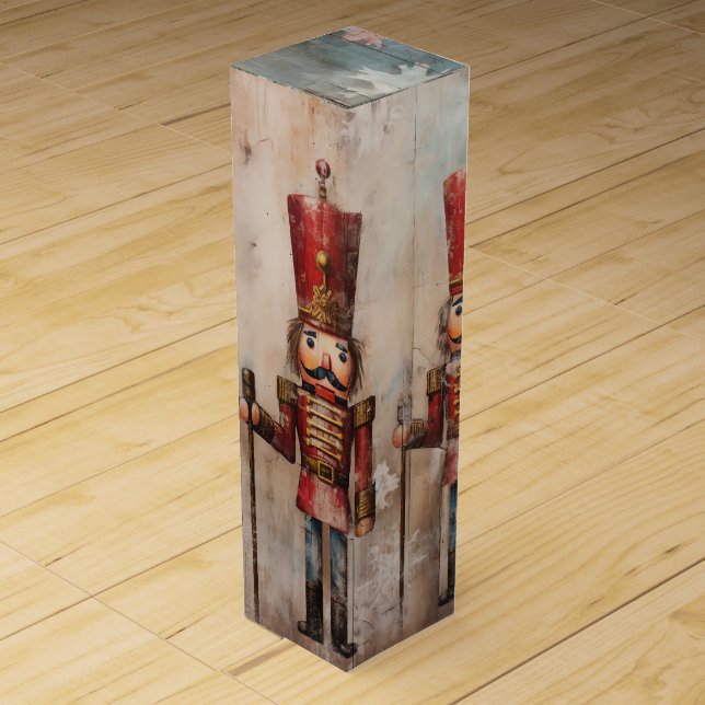 Vintage Nutcracker Soldier  Wine Box (Front)
