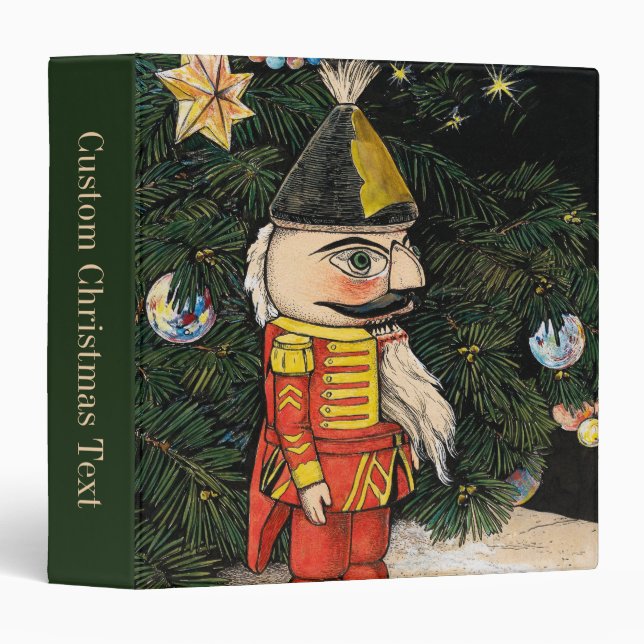 Vintage Nutcracker Under Christmas Tree 3 Ring Binder (Front/Spine)
