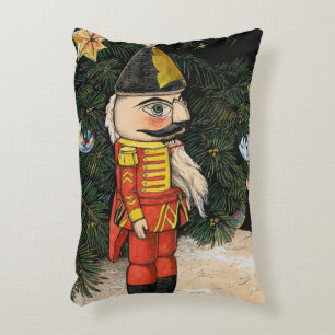 Vintage Nutcracker Under Christmas Tree Accent Pillow