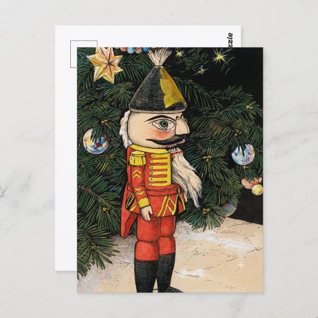 Vintage Nutcracker Under Christmas Tree Postcard (Front/Back)