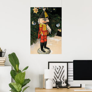 Vintage Nutcracker Under Christmas Tree Poster