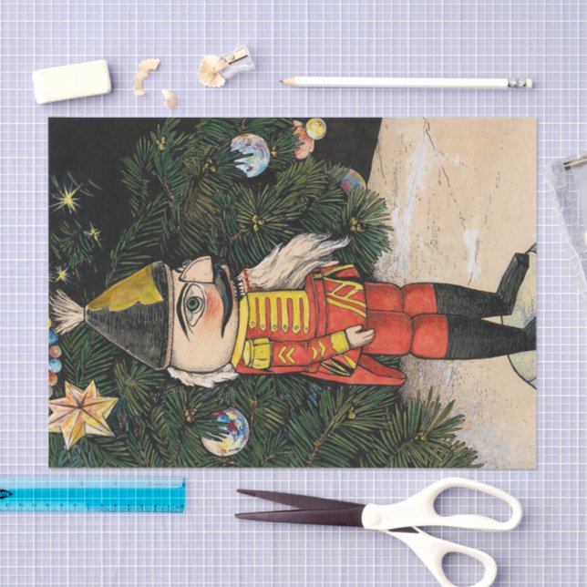 Vintage Nutcracker Under Christmas Tree Tissue Paper (Craft)