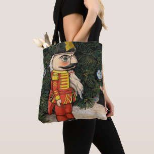 Vintage Nutcracker Under Christmas Tree Tote Bag