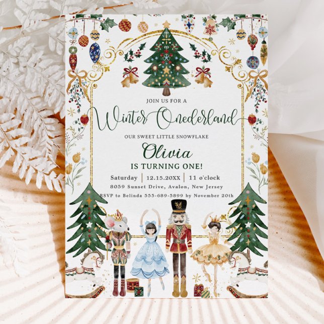 Vintage Nutcracker Winter Onederland 1st Birthday Invitation (Creator Uploaded)