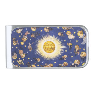 Vintage NY Solar System Political Satire 1898 Silver Finish Money Clip