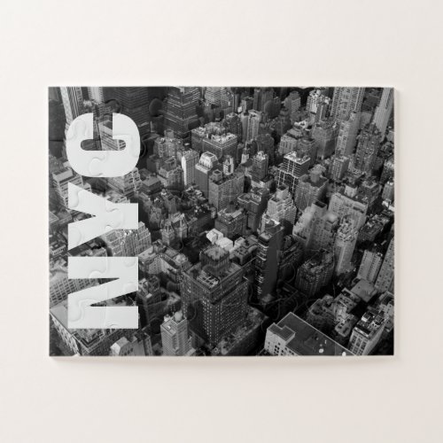 Vintage NYC New York City Manhattan Black White Jigsaw Puzzle