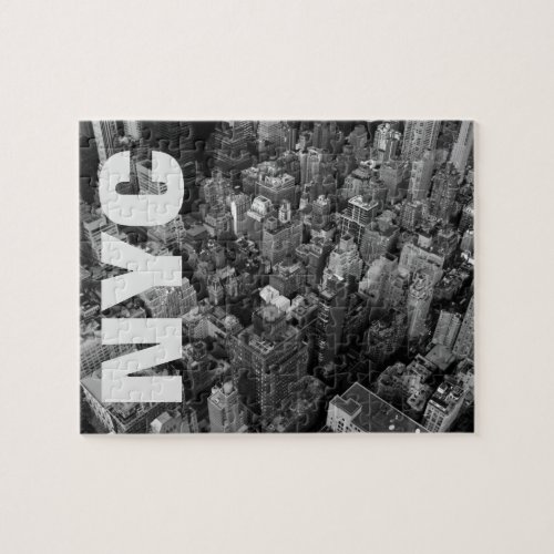 Vintage NYC New York City Manhattan Black White Jigsaw Puzzle