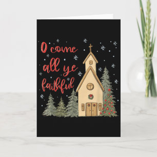 Vintage O Come All Ye Faithful Religious Christian Card