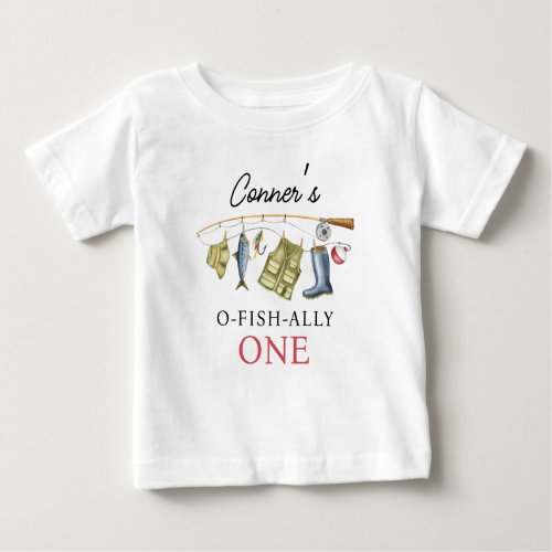 Vintage O_Fish_Ally One 1st Birthday  Baby T_Shirt