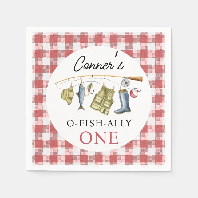 Vintage O-Fish-Ally One 1st Birthday  Napkins (Front)