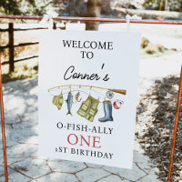 Vintage O-Fish-Ally One 1st Birthday Welcome Sign