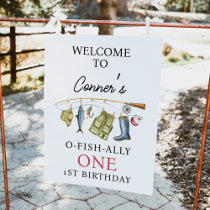 Vintage O-Fish-Ally One 1st Birthday Welcome Sign