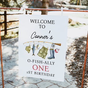 Vintage O-Fish-Ally One 1st Birthday Welcome Sign