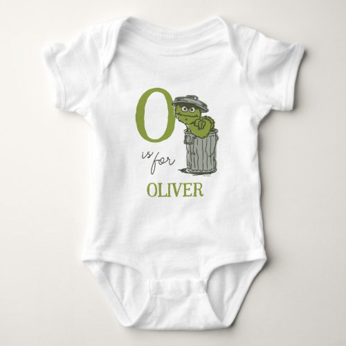 Vintage _ O is for Oscar  Add Your Name  Baby Bodysuit