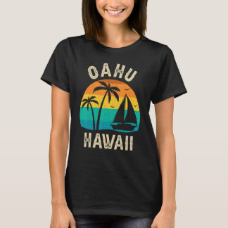 Vintage Oahu Hawaii Sunset Aloha  Matching Family  T-Shirt