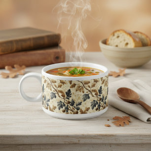 Vintage Oak Leaf   Elegant Blue and Gold Bowl