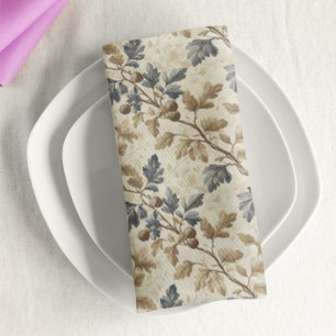 Vintage Oak Leaf   Elegant Blue and Gold Cloth Napkin