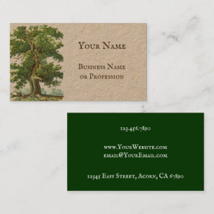 Vintage Oak Tree Custom Business Card