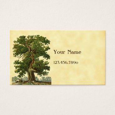 Vintage Oak Tree Custom Business Card Vintage Oak Tree Custom Business Card