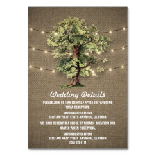 Vintage Oak Tree Rustic Reception + Hotel Cards