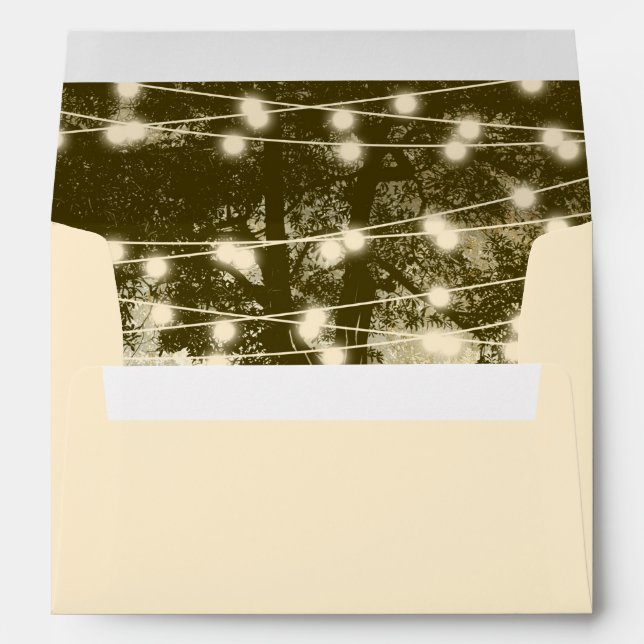 Vintage Oak Tree String Lights Custom Envelopes (Back (Bottom))
