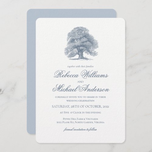 Vintage Oak Tree Wedding Invitation