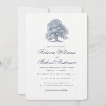 Vintage Oak Tree Wedding Invitation | Zazzle