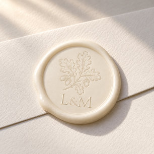 Vintage Oak Wedding Logo Wax Seal Sticker