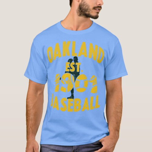 Vintage Oakland Baseball Est 1901 Baseball Pitcher T_Shirt