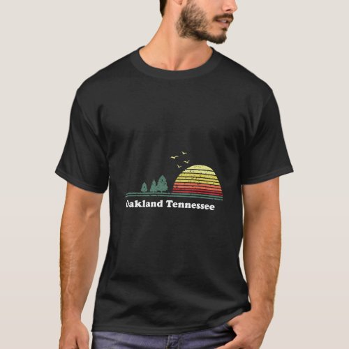 Vintage Oakland Tennessee Sunset Souvenir Print T_Shirt